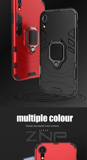Planet Gates Black / For I6 6s ZNP Luxury Armor Phone Case For iPhone 6 6s 7 8 Plus X 10 Shockproof Cover For iPhone X XS Max XR 5 5s SE Case With Holder Ring