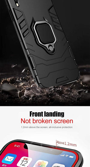 Planet Gates Black / For I6 6s ZNP Luxury Armor Phone Case For iPhone 6 6s 7 8 Plus X 10 Shockproof Cover For iPhone X XS Max XR 5 5s SE Case With Holder Ring