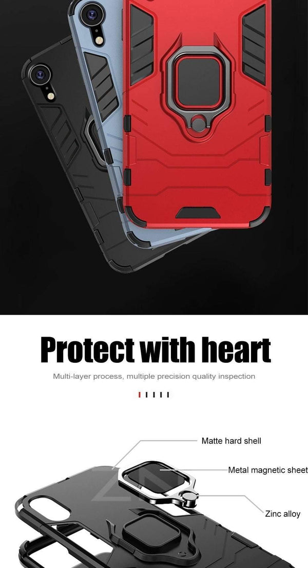 Planet Gates Black / For I6 6s ZNP Luxury Armor Phone Case For iPhone 6 6s 7 8 Plus X 10 Shockproof Cover For iPhone X XS Max XR 5 5s SE Case With Holder Ring
