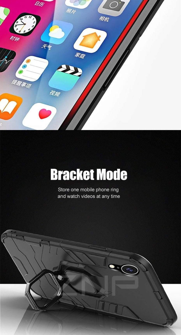 Planet Gates Black / For I6 6s ZNP Luxury Armor Phone Case For iPhone 6 6s 7 8 Plus X 10 Shockproof Cover For iPhone X XS Max XR 5 5s SE Case With Holder Ring