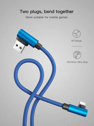 Planet Gates Black For iPhone / 1m PZOZ 90 degree USB Cable For iPhone Xs max 8 7 6 Plus 6S 5 5S SE iPad 2 mini Fast Charging Cable Mobile Phone Charger Cord Data