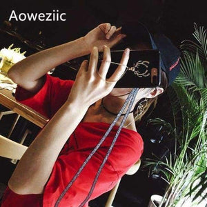 Planet Gates black / for iPhone 6 6s American tide brand personality luxury rhinestone elk For iPhone 6s 8 XR XS MAX 7plus phone case leather lanyard female