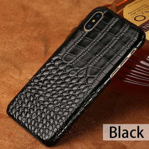 Planet Gates black / For iPhone 6 6S Crocodile skin phone case for iphone X XAS 6 7 8 8 plus 5 5s SE leather shatter-resistant luxury case