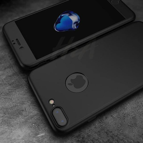 Planet Gates Black / For iPhone 6 6s H&A Luxury 360 Degree Protection Full Cover Phone Case For iPhone 7 8 5 S SE Anti-knock Cover For iPhone 6 s 7 8 Plus Case Glass