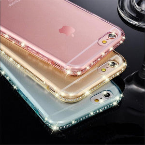 Planet Gates Black / For iPhone 6 6s USLION Diamond Bling Transparent Phone Case Cover for iPhone 6 6S 8 7 Plus Soft TPU Clear Cover For iPhone X XR XS Max 5 5s SE