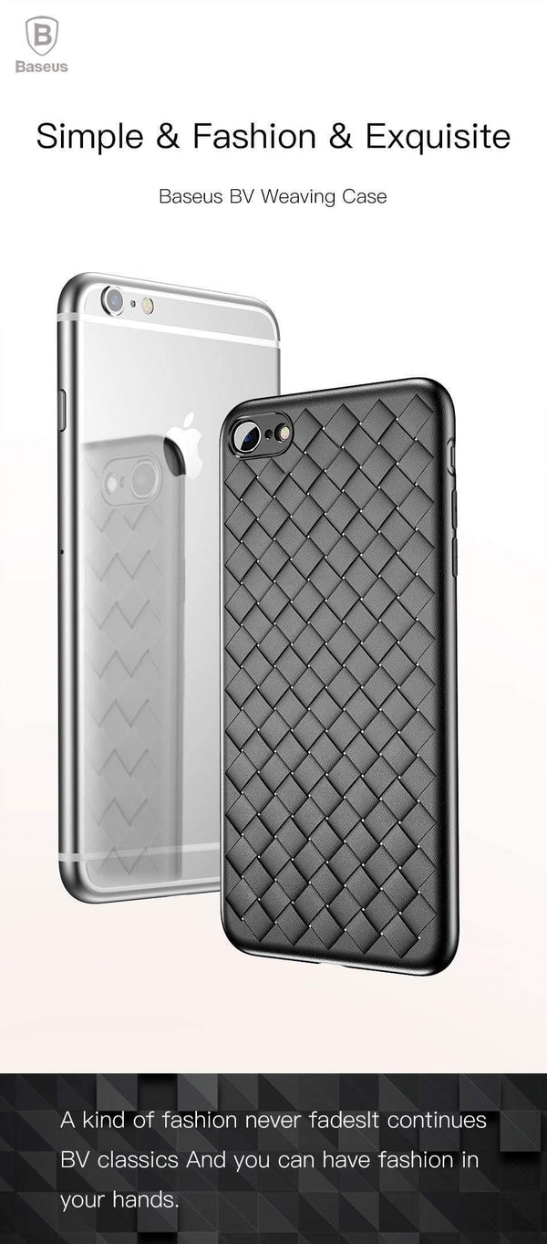 Baseus For iPhone 6s Case Luxury Grid Pattern Silicone Case For iPhone 6 6s Plus 6 Plus Fitted Cases Anti Knock Coque Cover - Planet Gates