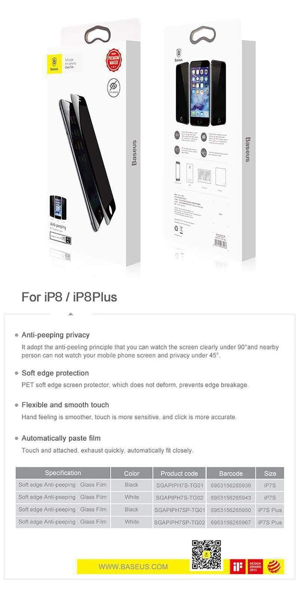 Planet Gates Black / For iPhone 7 8 Baseus Anti Spy Privacy Tempered Glass For iPhone 7 8 Screen Protector 0.23mm Thin Glass For iPhone 7 Plus 8 Plus Glass Film