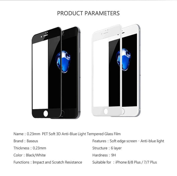 Planet Gates Black / For iPhone 7 8 Baseus Tempered Glass For iPhone 8 8 Plus Screen Protector Ultra Thin 9H Protective Glass For iPhone 7 7 Plus Full Coverage Film