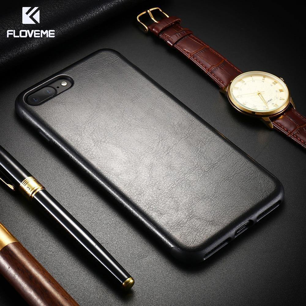 Planet Gates Black / For iPhone 7 8 [Retro Crazy Horse Style] FLOVEME Leather Phone Bag Cases For iPhone 7 Cover For iPhone 6s 6 Plus X XS Max XR Precise Hole Case