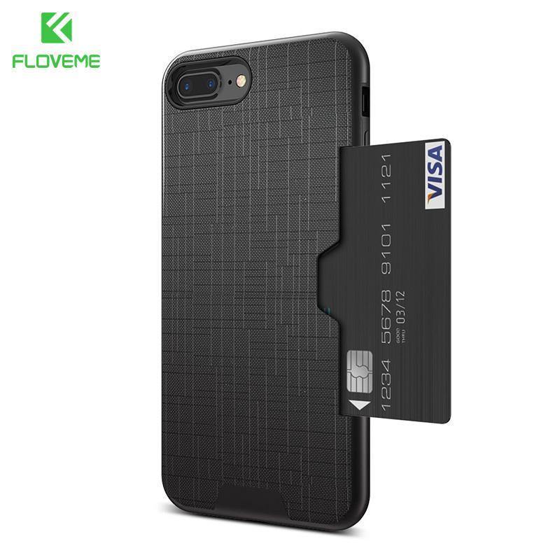 Planet Gates Black / For iPhone 7 FLOVEME Card Slot Phone Case For iPhone 7 Luxury Wallet Mobile Accessories For iPhone 8 6 6s 7 Plus Cases For iPhone X XS MAX XR