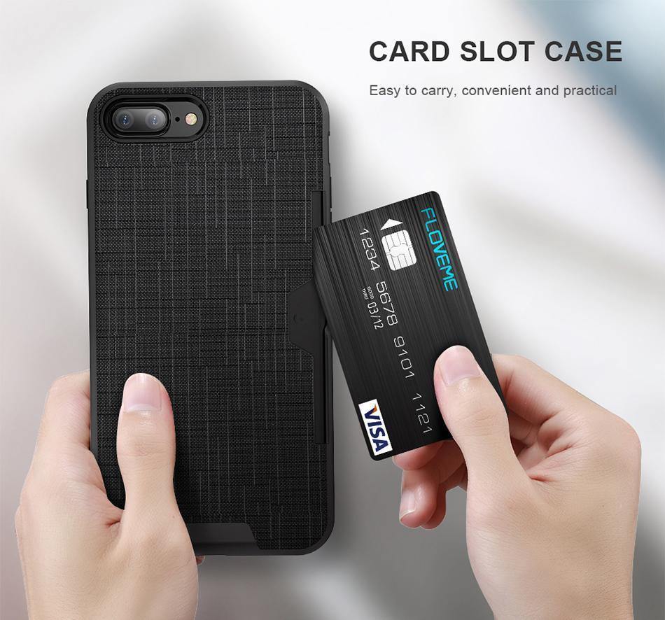 Planet Gates Black / For iPhone 7 FLOVEME Card Slot Phone Case For iPhone 7 Luxury Wallet Mobile Accessories For iPhone 8 6 6s 7 Plus Cases For iPhone X XS MAX XR