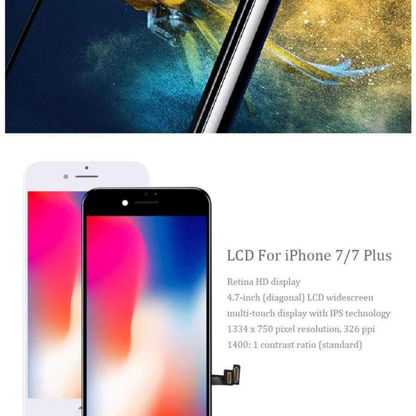 Planet Gates Black For iPhone 7 LCD Screen For iPhone 7 Plus Screen LCD Display Digitizer Touch Module 7 Screens Replacement LCD