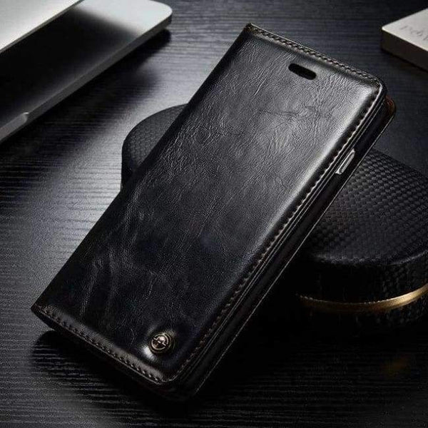 Planet Gates Black / For iPhone 7 Luxury Flip Cover For iPhone 7 Case Genuine Real Leather Wallet Original Brand Phone Case For iPhone 7 Plus Coque Celula