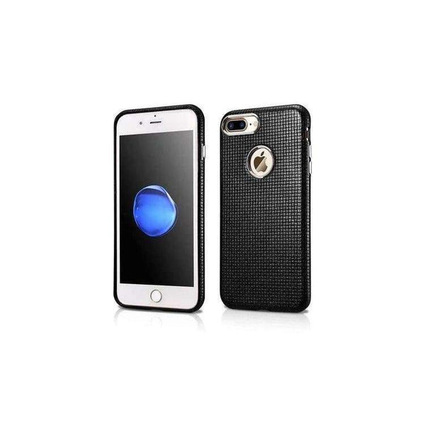 Planet Gates black / for iPhone 7 Real Lether Woven Pattern Back Cove for iPhone 7 Plus Genuine Leather Cover