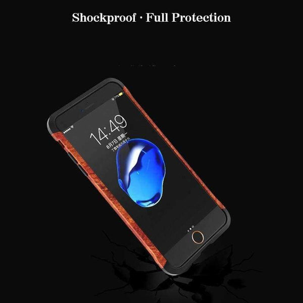 Planet Gates black / For iPhone 7plus iPhone 7 Plus Case Luxury Accessory Brand Aluminum Metal Frame+Wood Armor Protective Shockproof Back Phone Case Cover Capa