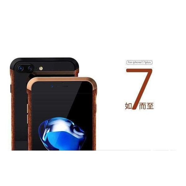 Planet Gates black / For iPhone 7plus iPhone 7 Plus Case Luxury Accessory Brand Aluminum Metal Frame+Wood Armor Protective Shockproof Back Phone Case Cover Capa