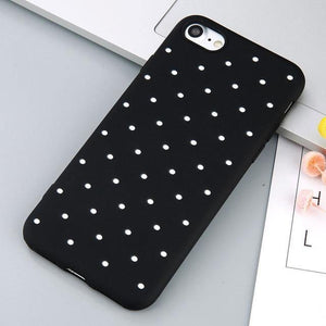 USLION Wave Point Phone Case For iPhone 8 Plus Wine Red Ploka Dots Soft TPU Back Cover For iPhone X XR XS Max 7 6 S Plus 5 5S SE - Planet Gates