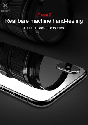 Planet Gates Black / For iPhone X Baseus 0.3mm Back Screen Protector For iPhone X 9H Back Tempered Glass For iPhone X Ultra Thin Protective Glass Film Back Cover