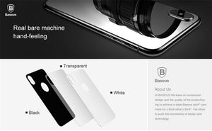 Planet Gates Black / For iPhone X Baseus 0.3mm Back Screen Protector For iPhone X 9H Back Tempered Glass For iPhone X Ultra Thin Protective Glass Film Back Cover