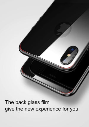 Planet Gates Black / For iPhone X Baseus 0.3mm Back Screen Protector For iPhone X 9H Back Tempered Glass For iPhone X Ultra Thin Protective Glass Film Back Cover