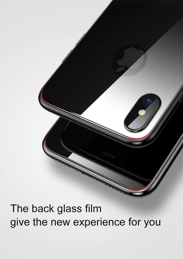 Planet Gates Black / For iPhone X Baseus 0.3mm Back Screen Protector For iPhone X 9H Back Tempered Glass For iPhone X Ultra Thin Protective Glass Film Back Cover