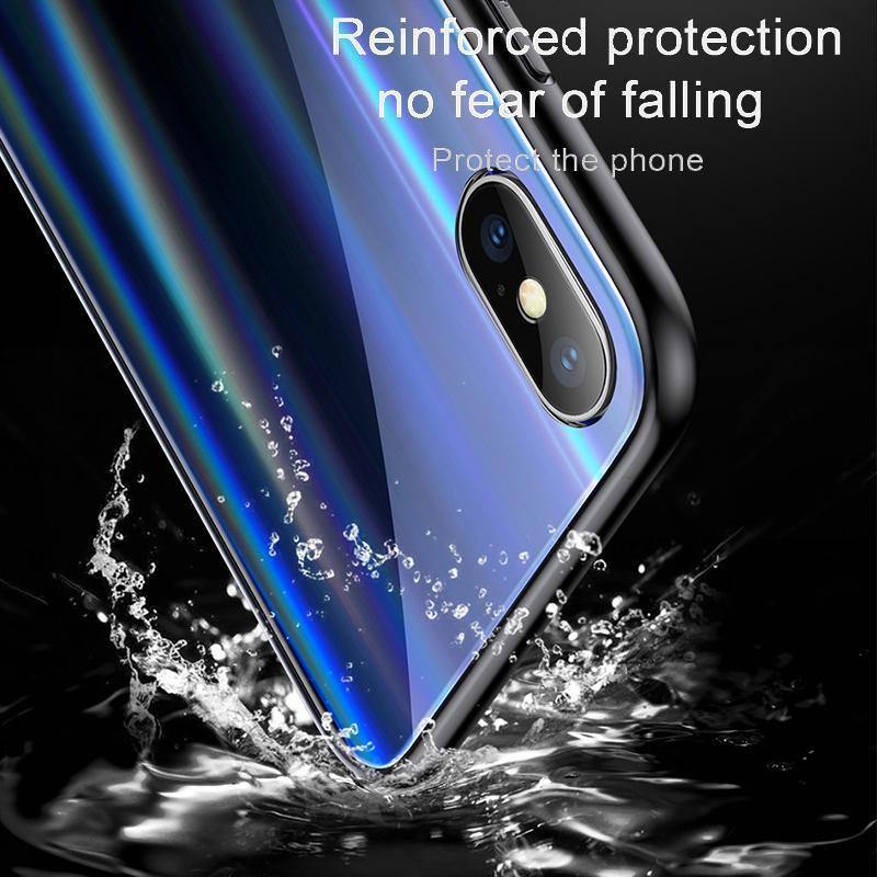 Planet Gates Black / For iPhone X Baseus Gradient Glass Case For iPhone X 10 Coque Luxury Aurora Tempered Glass Protective Back Cover For iPhoneX 10 Case Capinhas