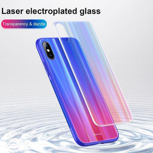 Planet Gates Black / For iPhone X Baseus Gradient Glass Case For iPhone X 10 Coque Luxury Aurora Tempered Glass Protective Back Cover For iPhoneX 10 Case Capinhas