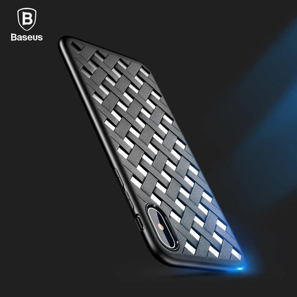 Planet Gates Black / For iPhone X Baseus Luxury Case For iPhone X 10 Grid Weave Hollow Cover Case For Apple iPhone X Capinhas PC & TPU Super Silicone Coque Fundas