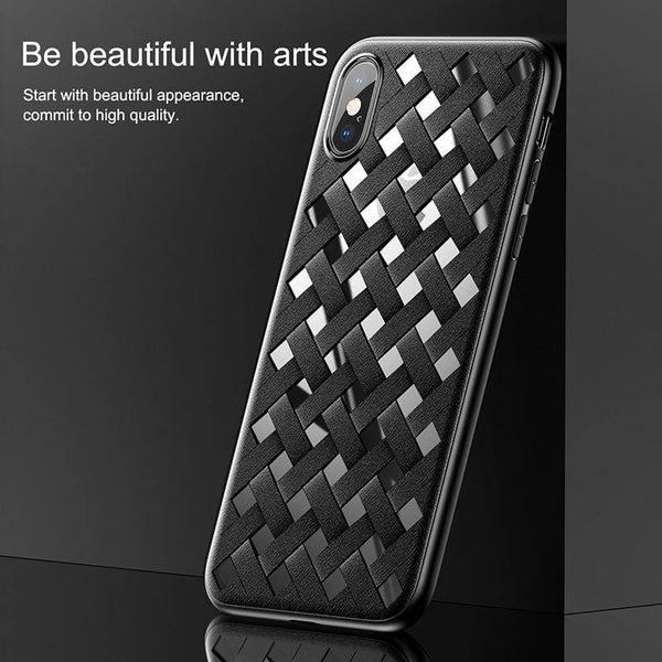 Planet Gates Black / For iPhone X Baseus Luxury Case For iPhone X 10 Grid Weave Hollow Cover Case For Apple iPhone X Capinhas PC & TPU Super Silicone Coque Fundas
