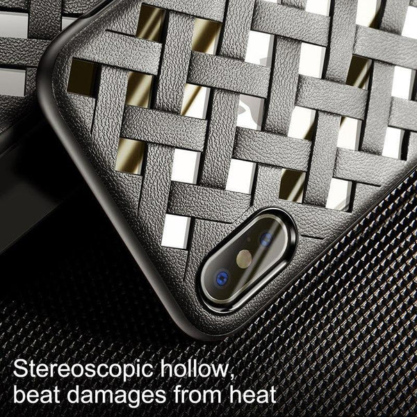 Planet Gates Black / For iPhone X Baseus Luxury Case For iPhone X 10 Grid Weave Hollow Cover Case For Apple iPhone X Capinhas PC & TPU Super Silicone Coque Fundas