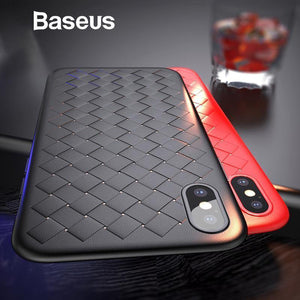 Planet Gates Black / For iPhone X Baseus Luxury Grid Pattern Case For iPhone X Cases Ultra Thin Soft Silicone Protective Case For iPhoneX Cover Matte Coque Funda