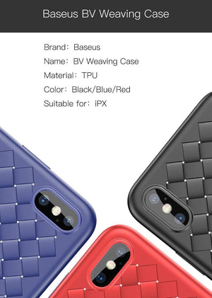 Planet Gates Black / For iPhone X Baseus Luxury Grid Pattern Case For iPhone X Cases Ultra Thin Soft Silicone Protective Case For iPhoneX Cover Matte Coque Funda