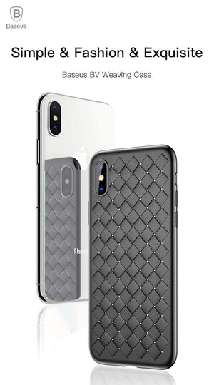 Planet Gates Black / For iPhone X Baseus Luxury Grid Pattern Case For iPhone X Cases Ultra Thin Soft Silicone Protective Case For iPhoneX Cover Matte Coque Funda