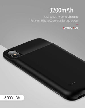 Planet Gates Black for iPhone X / China For iPhone X 3200Ah Power Bank Case USAMS Battery Charging Ultra Slim External Pack Backup Portable charger case for iPhone 10