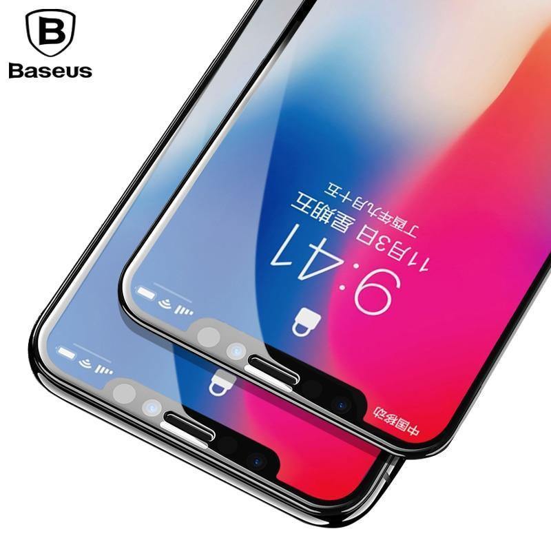 Planet Gates Black For iPhone X / High Definition Baseus Screen Protector Tempered Glass For iPhone X 10 4D Surface Full Cover Protection Glass Film For iPhone X Toughened Glass