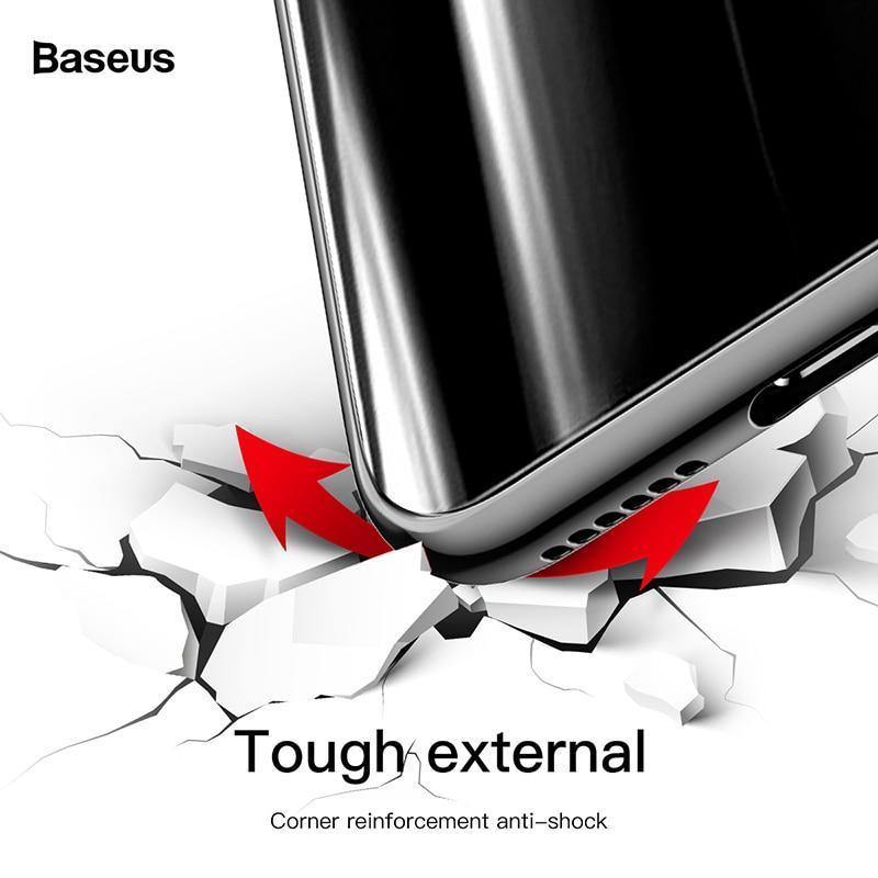 Planet Gates Luxury Case For iPhone X, Baseus Screen Protector Case For iPhone X 10 TPU & Tempered Glass Back Cover For iPhoneX Capinhas Capa