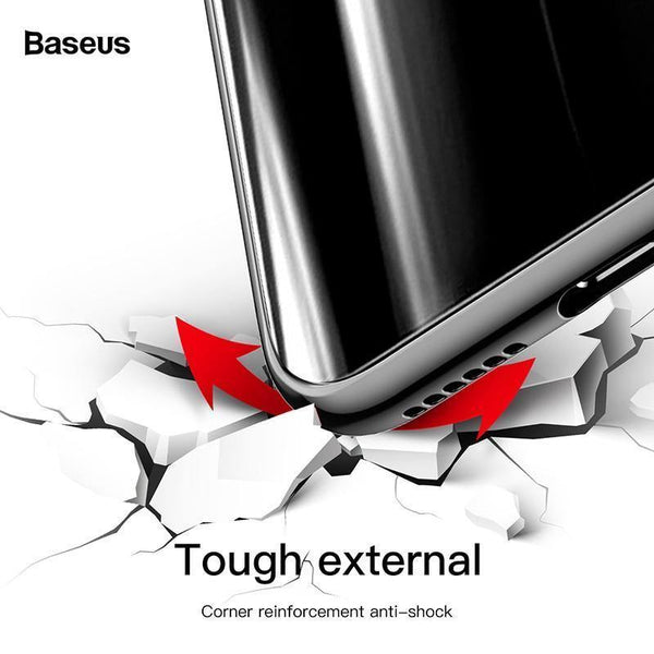 Planet Gates Black / For iPhone X Luxury Case For iPhone X, Baseus Screen Protector Case For iPhone X 10 TPU & Tempered Glass Back Cover For iPhoneX Capinhas Capa