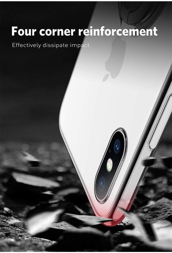 Planet Gates Black / For iPhone X USLION Clear Case For iPhone 7 8 Plus XR XS Max X Hide Ring Stand Holder Transparent Phone Cases for iPhone 6 6s Plus Soft Cover