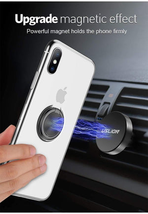 Planet Gates Black / For iPhone X USLION Clear Case For iPhone 7 8 Plus XR XS Max X Hide Ring Stand Holder Transparent Phone Cases for iPhone 6 6s Plus Soft Cover