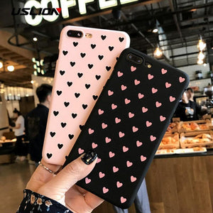 Planet Gates Black / For iPhone X USLION Cute Couple Love Heart Case For iPhone 6 6s Plus Phone Case For iPhone X 8 7 6 Plus 5 5s SE Matte Hard PC Back Cover Case