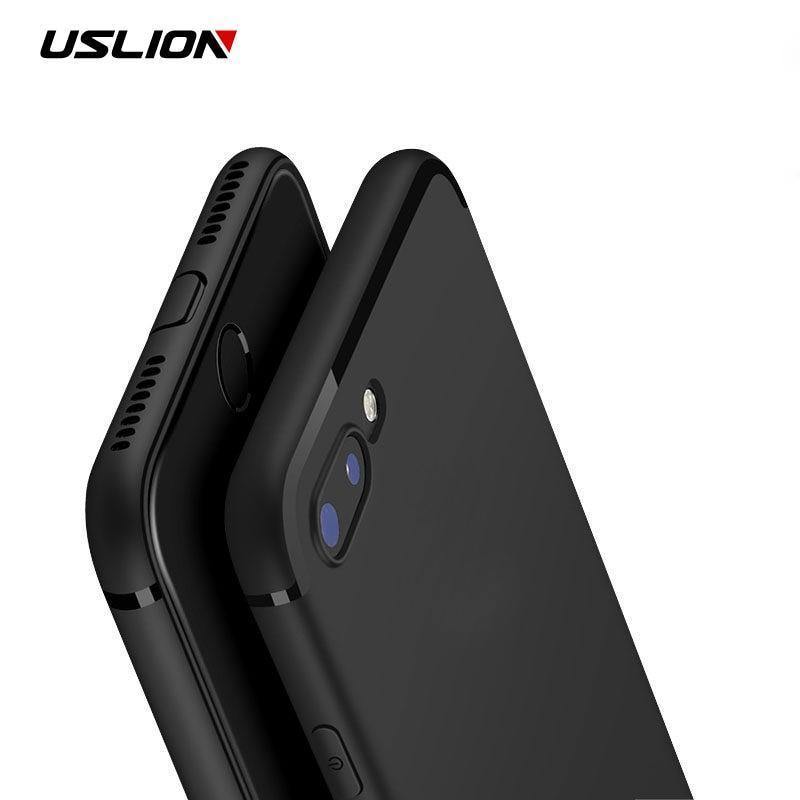 Planet Gates Black / For iPhone X USLION Matte Soft Phone Case For iPhone 7 8 Plus Solid Color Cases For iPhone X 8 7 6 6S Plus Soft TPU Back Cover With Dust Plug