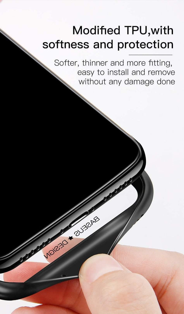 Planet Gates Black / For iPhone Xs Baseus Luxury Glass Case For iPhone XS Max Xr Xsmax TPU Edge Tempered Glass Cases Protective Cover Coque For iPhonexs max Fundas
