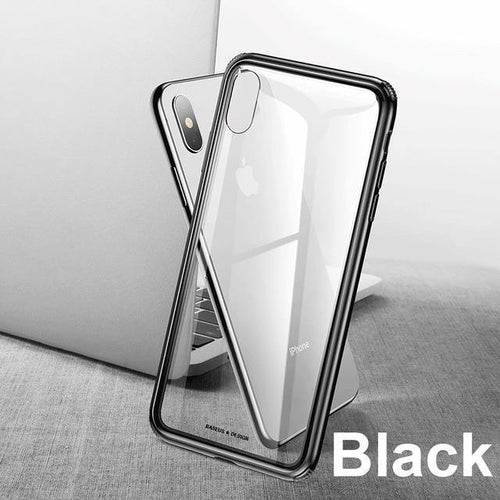Planet Gates Black / For iPhone Xs Baseus Luxury Glass Case For iPhone XS Max Xr Xsmax TPU Edge Tempered Glass Cases Protective Cover Coque For iPhonexs max Fundas