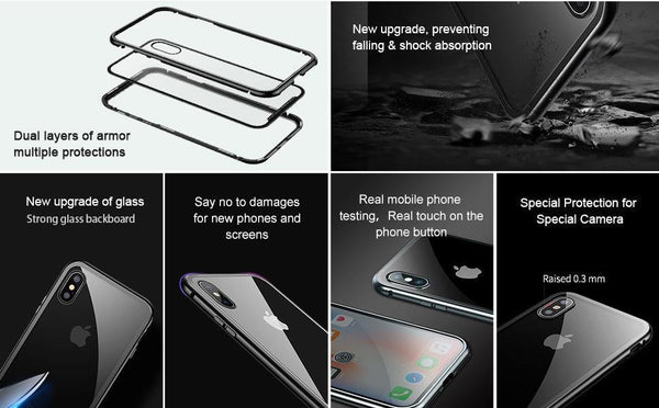 Planet Gates Black / For iPhone Xs Baseus Magnetic Adsorption Phone Case For iPhone XS Max Xr Coque Luxury Magnet Tempered Glass Back Cover For iPhone Xsmax Coque