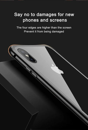 Planet Gates Black / For iPhone Xs Baseus Magnetic Adsorption Phone Case For iPhone XS Max Xr Coque Luxury Magnet Tempered Glass Back Cover For iPhone Xsmax Coque