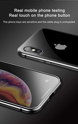 Planet Gates Black / For iPhone Xs Baseus Magnetic Adsorption Phone Case For iPhone XS Max Xr Coque Luxury Magnet Tempered Glass Back Cover For iPhone Xsmax Coque