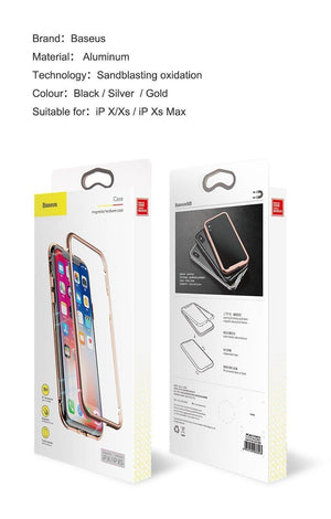 Planet Gates Black / For iPhone Xs Baseus Magnetic Adsorption Phone Case For iPhone XS Max Xr Coque Luxury Magnet Tempered Glass Back Cover For iPhone Xsmax Coque