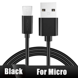 Planet Gates Black for Micro / 100 CM ROCK Mobile Phone USB Cables for iPhone X Faster Charger Cord Micro USB Cable for Huawei Xiaomi USB C Data Sync Wire for SamSung