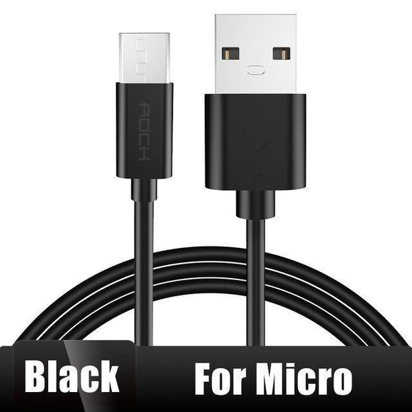 Planet Gates Black for Micro / 100 CM ROCK Mobile Phone USB Cables for iPhone X Faster Charger Cord Micro USB Cable for Huawei Xiaomi USB C Data Sync Wire for SamSung