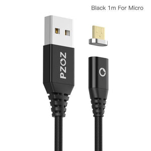 Planet Gates Black For Micro / 1m PZOZ Micro USB Magnetic Cable Fast Charging Adapter Mobile Phone Cables Microusb Android Data Charger For Samsung Xiaomi Tablet